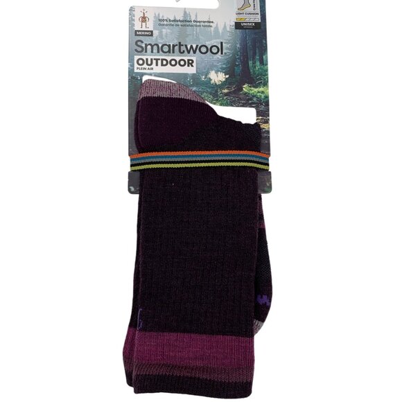Smartwool Outdoor Crew Socks Plein Air Light Cushion Merino Wool Unisex L Purple - Picture 1 of 6